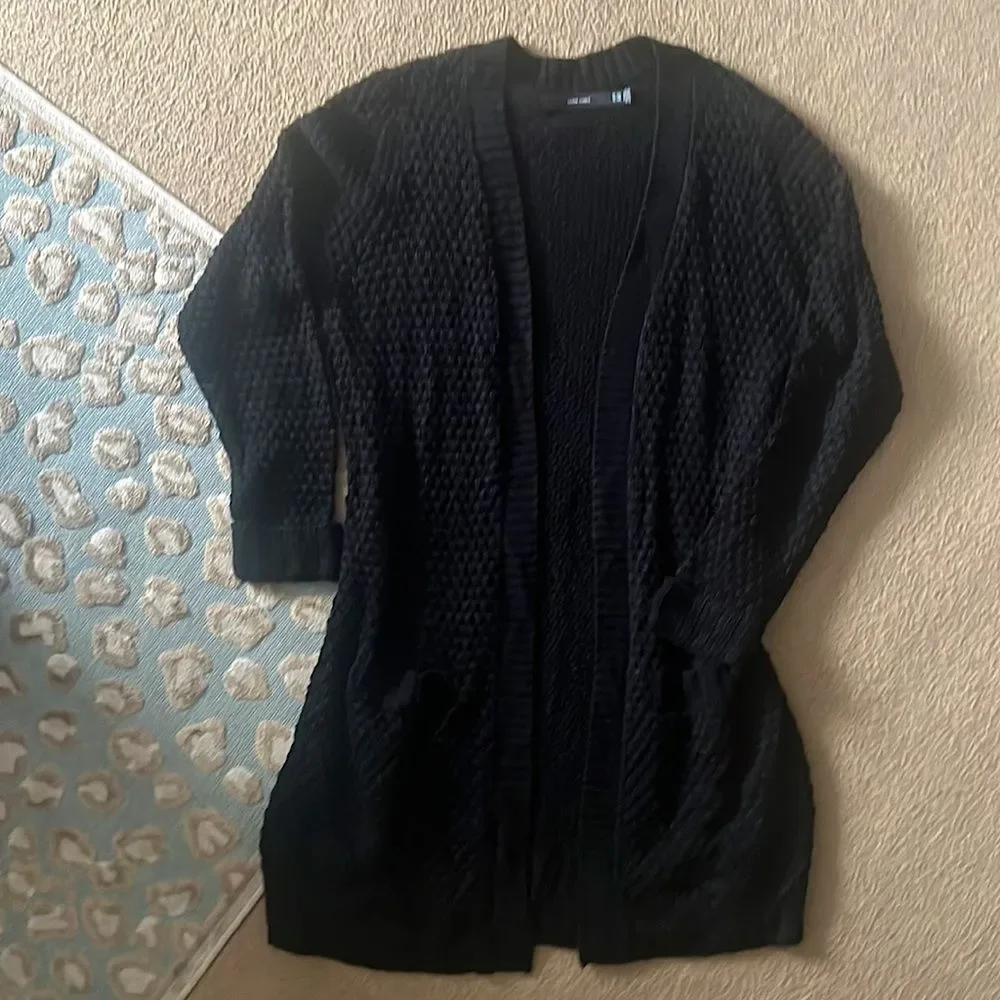 Long black cardigan